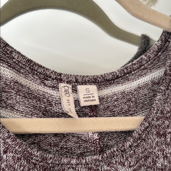 Cato Purple Long Sleeve Striped Sweater with Button Accents and Elbow Patches - Picture 2 of 6